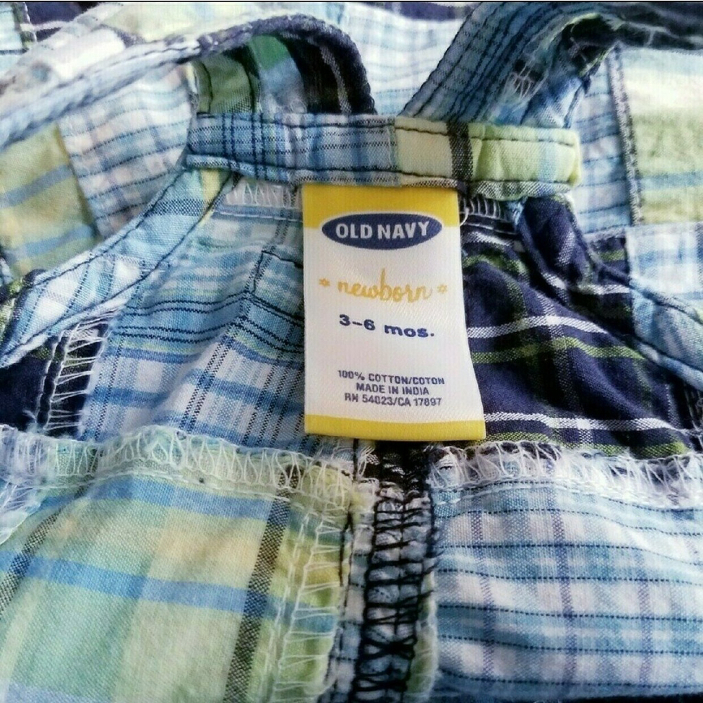 Old Navy Vintage Cotton Patchwork Romper 3/6M - Picture 3 of 9